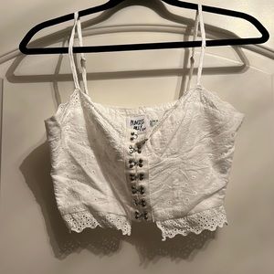 Princess Polly white cropped top